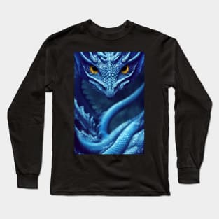 Portrait of a Blue Dragon Long Sleeve T-Shirt